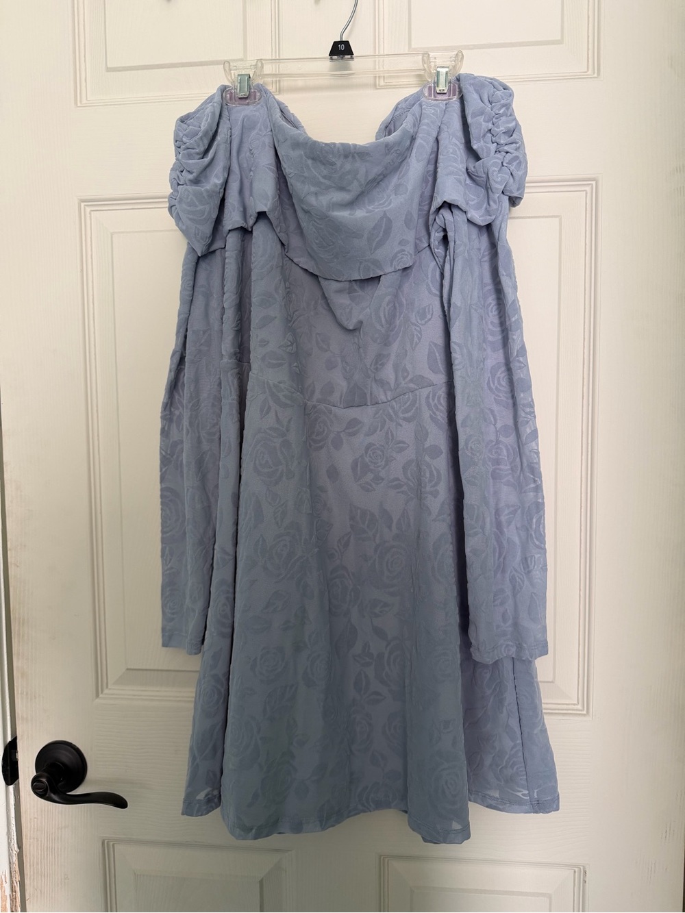Women's Long Sleeve Flocked Mini Fit and Flare Dress - Wild Fable